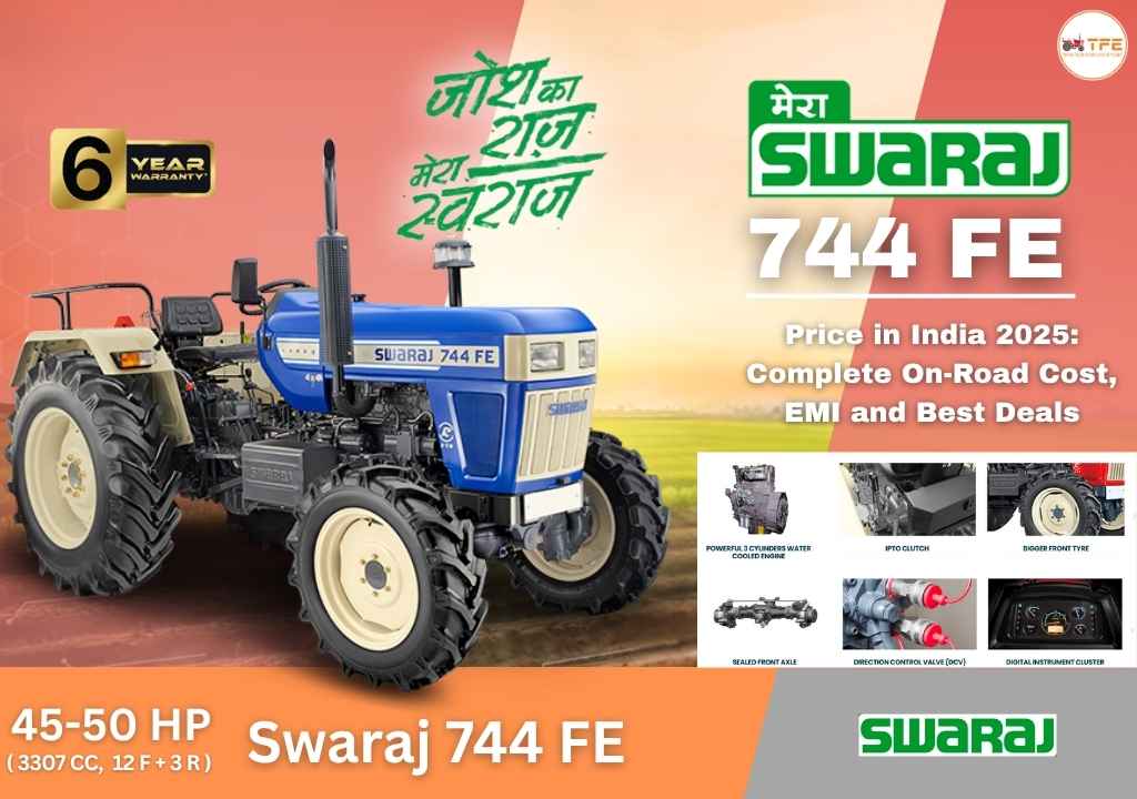 Swaraj 744 FE Price in India 2025: Complete On-Road Cost, EMI and Best Deals